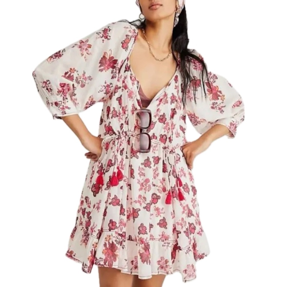 Free People | Camella Floral Print Minidress in Ivory Combo